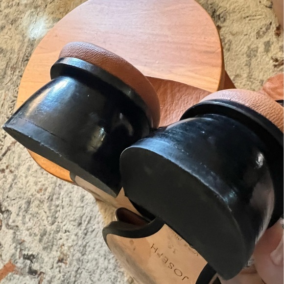 JOSEPH Snake Print Leather Ankle Wrap Block Heel Sandals Size 35 - Picture 8 of 9